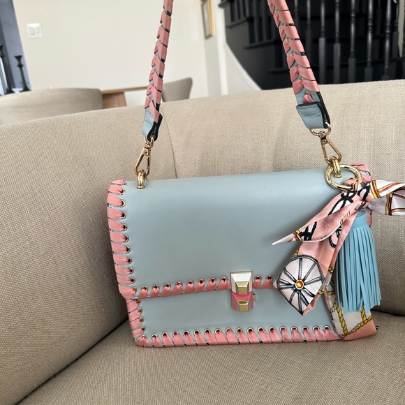 Browns Baby Blue & Pink Leather should Bag - Picture 2 of 8